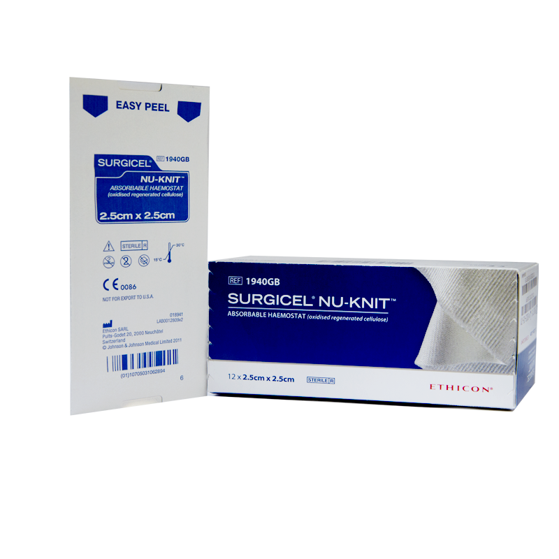 1940GB Surgicel NU-KNIT гемостатичний матеріал, 2,5см x 2,5см